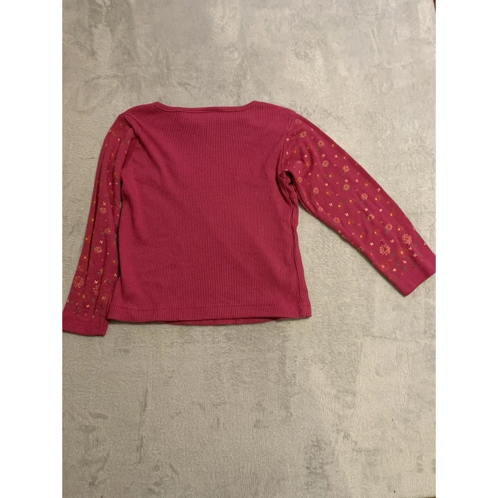 VTG Disney Winnie The Pooh 100 Acre Collection Long Ribbed Pink Shirt 4T Y2K
